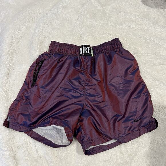 Nike Pants - Nike Shorts Women Sz XS Purple Lined Iridescent Windbreaker Trunks Preppy Casual